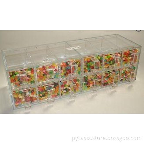 12 Drawers Acrylic Candy Display Cases